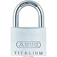 ABUS Vorhängeschloss Titalium 64TI/40 - 2er Set, gleichschließend - Kellerschloss mit Schlosskörper aus Spezial-Aluminium - g