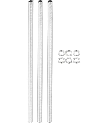 Capezzoli Tubo Lampada Set Capezzoli Per Tubo Lampada M10 - 4 Lunghezze Diverse Con Dadi Zincati, 36 Pezzi Totali Ferramenta Lampade - Foto 3