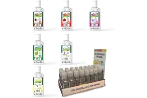 PRACTICOSA Gel Hidroalcohólico 70% alcohol 60 ml (6 aromas mixtos x 4 unidades), 24 unidades, Fabricado en España