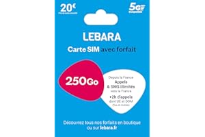 Lebara SIM - chiamate e SMS illimitati Francia + 2 ore di chiamate verso 43 Paesi + 100 GB - pronto all'uso