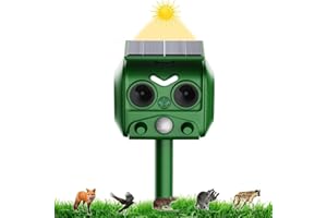 QUEATH Repelente de Gatos 2025, Impermeable, con frecuencia Ajustable, para alojar Animales 5 Modos Ajustables, Repelente de Animales ultrasónicos y Repelente, Repelente por ultrasonidos