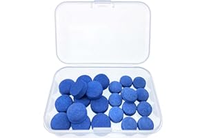 RIVIEVAL Punta de Taco de billar (Azul) Lot de 24 Pointes à Visser, Pointes de Queue de Billard Bleues de Remplacement avec boîte de Rangement pour queues de Billard et billard-10 mm/13 mm