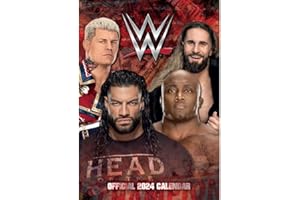 WWE Men 2024 Calendar, Month To View A3 Wall Calendar, Official Product