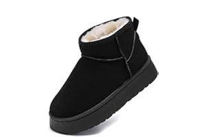 YUHITYGZGS Bottines femme hiver, Chaude Confortables Antidérapant Fourrées Imperméables Bottes De Neige, Australien Classiques Bottines Fourrées Chaussons Chaussettes Boots pour L'extérieur