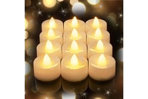AMAGIC LED Flameless Candles Battery Tea Lights, 12 Pack Electric Led Tealight, Last 100 Hours+, Warm Bright for Home Decoration, Special Night, Vovite, Party