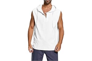 LEXUPE Herren Tank Top Fitness Ärmelloser Hoodie Workout Sport Muskelshirt Hooded Sweatshirt Sommer Casual Weste Tops