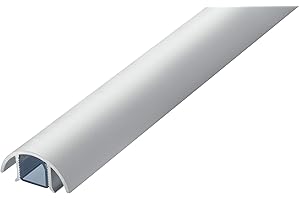 ALUNOVO - Canalina per cavi in alluminio per altoparlante, larghezza 30 mm, lunghezza: 100 cm, colore: Argento opaco anodizzato)