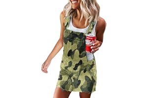 Onsoyours Femme Jeans Salopette Robe Été Combinaison en Jean Sexy Casual Denim Shorts Jumpsuit Combishort Barboteuses Pantalon Court