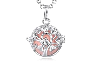EUDORA Harmony Ball Llamador de Angeles Embarazada, Arbol de la Vida Colgantes Mujer Carillón Música Cadena con Colgante de Bola Relicarios de la Campana de Regalo del día de la Madre