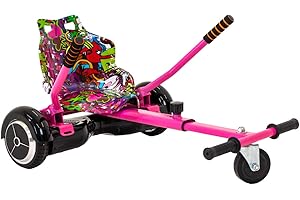 iRollers HoverKart Pink Graffiti Kart Attachment Fits All Hoverboards Swegways .6.5”, 8", 10" Adjustable Hoverboard seat go Kart for Hoverboard Compatible Sleek Cool UK Seller Limited Edition