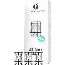 Lost Vape UB Max Coils - 3 Pack [0.2ohm 60-80W] Smooth DTL Vaping, for  Centaurus Sub Ohm Vape Tank and Centaurus Q200 Vape Kit - No Nicotine:  Amazon.co.uk: Electronics & Photo
