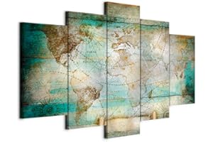murando - Quadro Mondo 200x100 cm 5 Pezzi - Stampa su Tela Canvas in TNT Tessuta - Quadri Componibili Moderni Soggiorno Grandi - Murale Arte Decorazioni da Parete Decori - Terra k-C-0123-b-m