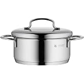 WMF Mini Derin Tencere, 14 cm, 0,9 L, Metal Kapaklı, İnd&uuml;ksiyon Uyumlu, Cromargan&reg; Y&uuml;ksek Kaliteli Parlak Paslanmaz &Ccedil;elik, &Uuml;s