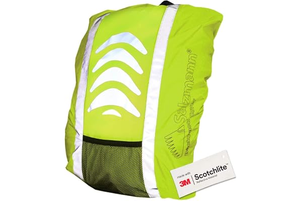 Salzmann Housse de Sac à Dos réfléchissante - Couverture Anti-Pluie Imperméable - Fabriquée avec 3M Scotchlite