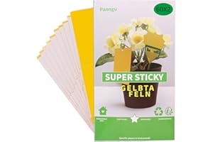 PANNGU 120 sztuk żółtych naklejek do zwalczania komarów żałobnych, żółtej pułapki premium na muchy owocówek, pułapka na muchy owocówek, bez środków owadobójczych, pułapka na muchy do roślin na balkonie lub w