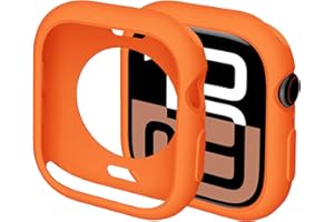Miimall Protective Case for Apple Watch Series 11 10 42mm/46mm, Multi-colour iWatch Series 10 Case for Women Men, Anti-Scratch Shockproof Soft TPU Bumper Cover for Apple Watch 11 46mm-Orange
