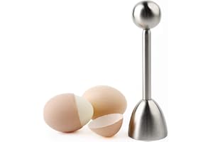 WDEC Górny nóż do skorupek jajek ze stali nierdzewnej – miękka i twarda nakładka na jajko, przyrząd do usuwania skorupek jajek w koszulce