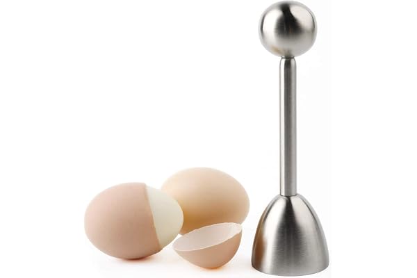 Coupe-œuf Outil D'Oeuf en Acier Inoxydable Séparateur de jaune d’œuf Couvercle à Oeufs en Acier Inoxydable Coupe-Coquille pour Oeufs durs et Mous, ouvre-Oeufs pour la Maison Cuisine, Coupe-œuf