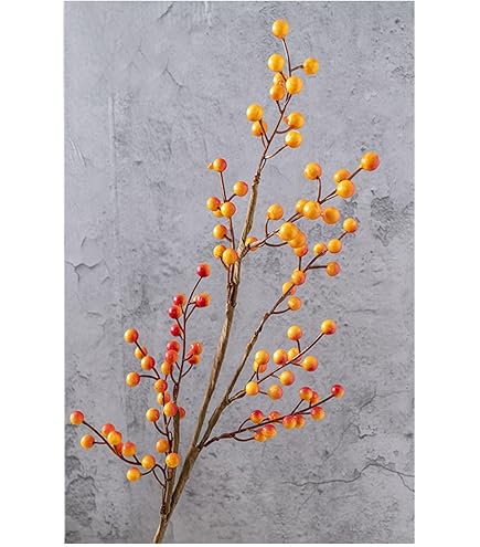 WTRYT Künstliche Beeren Zweige 72cm - Dekorative Beerenzweige | Für Weihnachtsbaum & Deko
