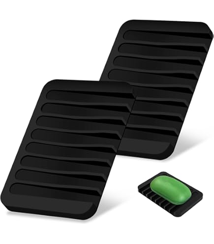 Porte Savon Silicone,2 Pcs Boîte à Savon Avec Drain De Vidage Support Savon Antidérapant Pour Savon Éponges Salle De Bains Douche Cuisine