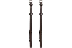 ExionPro Bridle Cheek Pieces with Hook Fastening (5/8", 16mm) - Havana, Full, Replacement Cheek Piece