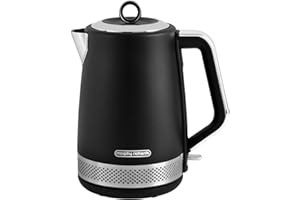 Morphy Richards Illumination 1.7L Jug Kettle, Rapid Boil, Boil Dry Protection, Pull off Lid, Limescale Filter, Easy View Window, 360 Cordless Base, Stainless Steel, Black , 108020
