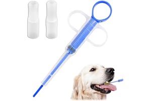 TEUENA Tablette Feeder, Tabletteneingeber Katze, Medikamenten Feeder Pet Pusher, Haustier Medikamenten Spritze, Kunststoff Tablettengeber für Katzen kleine Hunde (Blau)
