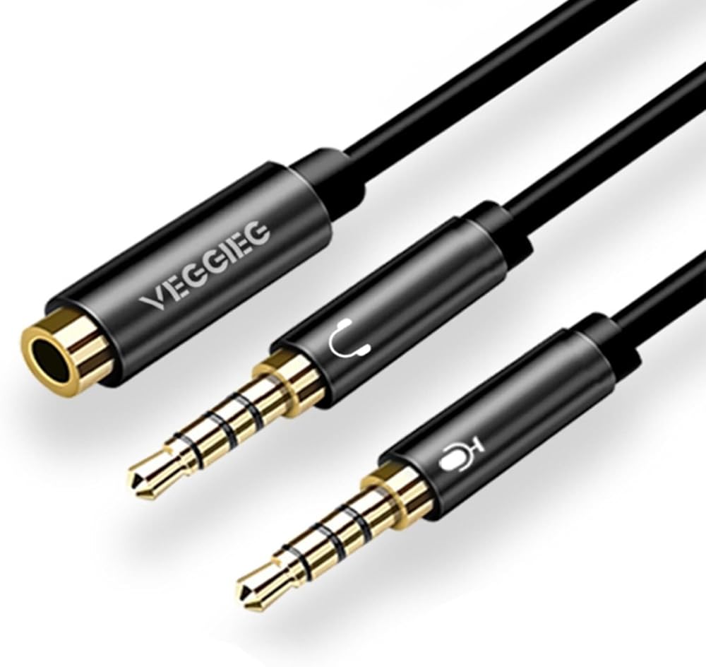 VegGieg 3.5mm Kulaklık ve Mikrofon Ayırıcı Y Kablo