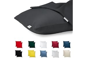 Flowen Fundas de Cojin 45x45 100% Algodón Juego de 2 Funda de Almohada Sofá Decorativas con Cremallera Invisible Tejido Suave y Lavable Antiácaros Transpirable Hipoalergénico para Cama y Silla