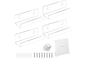 Yotlein 4 Pièces Support Mural En Vinyle, EtagèRe à Disques En Acrylique, Mur Porte-Disque Vinyle, Support Mural Pour Disques Vinyles, Pour Le Placement De Dossiers, D'Albums Photos Et De Collections