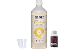 GROWMANIA.ES GROWMANIA Bio Down de BioBizz 1L + Muestra Boost Up de Up Nutrients + Vaso Medidor | Regulador de PH Orgánico | Perfecto para Huertos y Jardines Medianos