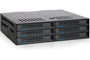 Icy Dock MB326SP-B SATA Rack (1U) Black disk array - disk arrays (HDD, SSD, Serial ATA III, Serial Attached SCSI, SATA, Rack (1U), Black, HDD, Power)