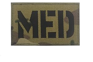 Ohrong Medic Med – Patch tactique moral infrarouge réfléchissant pour premiers secours, EMS, EMT MED avec crochet et boucle (camouflage)