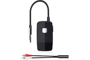 Giveet Bluetooth V5.3 Receiver for Home Stereo, Wireless Audio Adapter for Speaker/Home/Car Stereo Music Streaming Sound System, Support 3.5mm AUX RCA Jack, 20 Hours Playtime, Dual Devices Connection