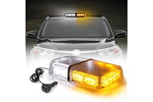 ROUTEKING 36 LED Warnleuchte - 12/24V Rundumkennleuchte Warnlicht 7 Modi Light Mit Super Magnetfuß, IP66 Warnblinkleuchte Blitzlicht Auto LKW KFZ Dach Notfall-Gefahrenwarnung Stroboskop (Orange/weiß)