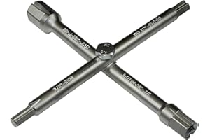 SN-TEC Promat Universal Sanitär Kreuzschlüssel, SW10xSW12xSW17xSW22 mm, Außensechskant 3/8, 1/2, 3/4, 1 Zoll, Innengewinde M6, M8, M10,M12 (Mittig), Innenvierkant 1/2 und 3/4