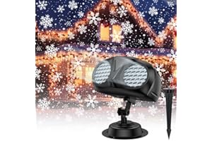 ACELIFE Fiocchi di neve Proiettore luci LED lampada di proiezione con telecomando esterno proiettore di Natale luci nevicate per Natale Capodanno feste feste