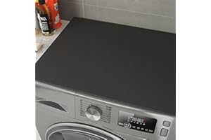 YIPUETERNITY 60 x 60 cm pokrowiec na pralkę do góry, antypoślizgowy dywanik do pralki, pyłoszczelny górny ochraniacz do pralki i suszenia (czarny)