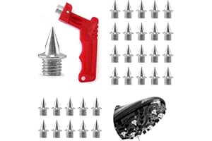 MAGISEL 30 Pièces Pointes Piste en Acier Inoxydable avec 1 Clé à Pointe Athlétisme,Pointes de Rechange pour Chaussures avec Clé à Pointe,pour Chaussures de Piste Chaussures de Sport Jogging Course à PiedSauts