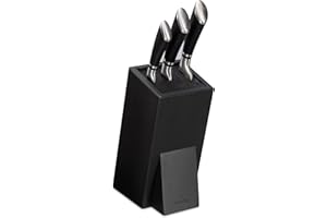 Navaris Porte-Couteaux Bois - Bloc de Rangement à Couteau Universel en Acacia 25 x 15 x 10,5 cm - Bloc Couteau de Cuisine Vide avec Tiges Plastique