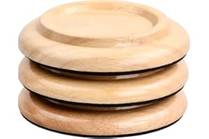 DAELESR 3 Stk Klavieruntersetzer für Konzertflügel, Möbel Beinpolster Klavierfuß Pads aus Hartholz, Piano Caster Cups Pads, Bodenschoner mit Schaumstoff-Stoßdämpfer für Teppiche- & Bodenschutz (Natur)
