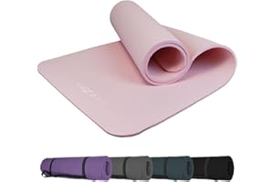Vivezen - Tapis de yoga, de gym, d'exercices 180 x 60 X 1 cm + sangle de transport - Plusieurs coloris