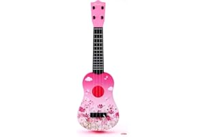 Rexco 21'' Childrens Kids Plastic Acoustic Guitar Musical Instrument Childs Beginners Toy Xmas Gift Pink