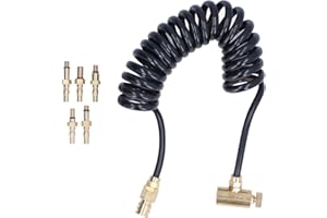 Kit de Ligne à Distance de Paintball de Luxe, Bobine à Distance de Réservoir de Paintball Robuste de 1500 Psi avec 5 Adaptateurs, Ensemble D'adaptateurs Universels Professionnels Airsoft