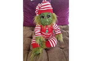 YCXYDR Bambola di Natale Grinch, 20 cm di Natale Grinch Baby peluche farcito, 2ifelike Grinch Doll, Natale carino bambola giocattolo, regalo di Natale per bambini (bambola maschile)