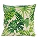 Produktbild Rechoo Dekorative Kissen Kissenbezug Grün Blatt Bedrucken Kissenhülle Sofa Polyester Leinen für Zuhause Auto Cafe 45 x 45cm #1