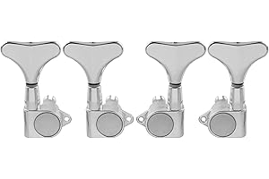 Musiclily Pro Mécaniques Basse Eco 2x2 Scellés pour Ibanez Style Basse Electrique, Chrome(lot de 4)
