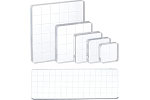 TYFYH 6 Stück Acryl Stempelblock Set, Acrylblock für Silikonstempel, Stempelblock für Silikonstempel, Clear Stamps mit Gitter für DIY Fotoalbum Scrapbooking Handwerk