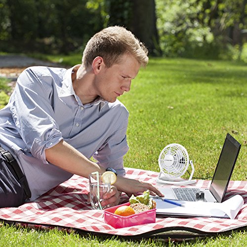 TROTEC TVE 1W Mini USB Ventilator / Fan / Lüfter in Snow White, geräuscharm mit An/Aus-Schalter, 360° Neigungswinkel, ideal für Schreibtisch Laptop Notebook, oder unterwegs (weiß) - 6