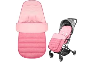 Gobesty Footmuff, Universal Footmuff for Stroller, Pram Footmuff, Stroller Blanket, Cold Weather Resistant Baby Stroller Footmuff, Pushchair Sleep Bag for Waterproof and Windproof Fleece Lined (Pink)